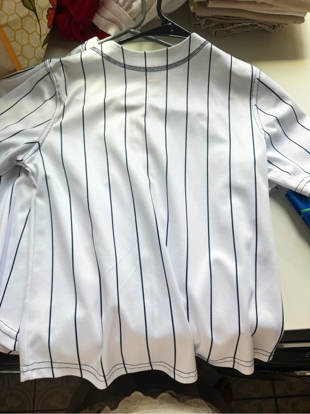 Kids White & Navy USA Baseball Button-Up Shirt